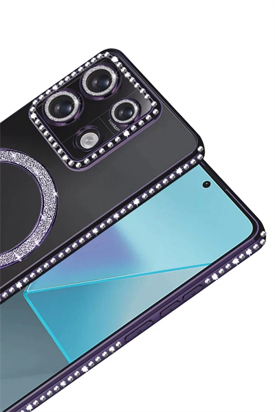 Xiaomi Redmi Note 13 Pro 4G Joke Simli Magneticsafe Kılıf - Derin Mor