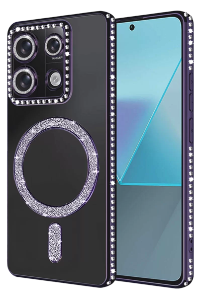 Xiaomi Redmi Note 13 Pro 4G Joke Simli Magneticsafe Kılıf - Derin Mor