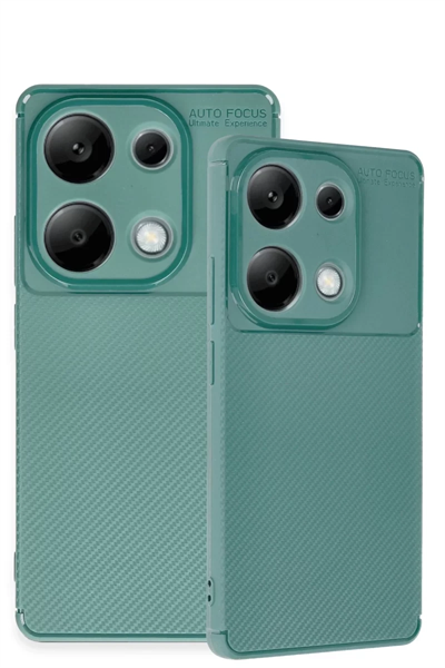 Xiaomi Redmi Note 13 Pro 4G Kılıf Auto Focus Karbon Kapak - Koyu Yeşil