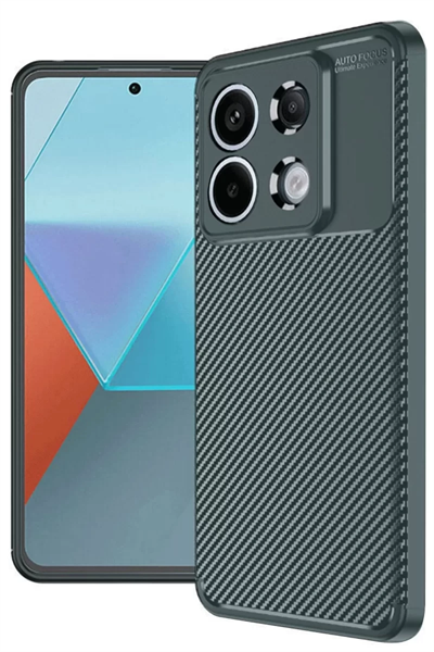 Xiaomi Redmi Note 13 Pro 4G Kılıf Auto Focus Karbon Kapak - Koyu Yeşil