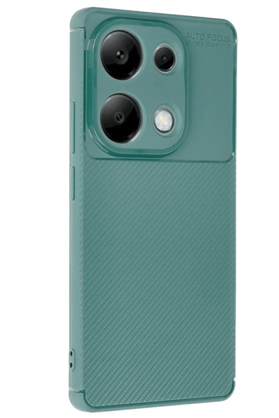 Xiaomi Redmi Note 13 Pro 4G Kılıf Auto Focus Karbon Kapak - Koyu Yeşil