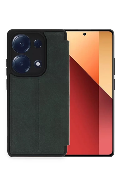 Xiaomi Redmi Note 13 Pro 4G Kılıf Flip Cover - Koyu Yeşil