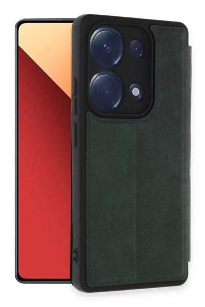 Xiaomi Redmi Note 13 Pro 4G Kılıf Flip Cover - Koyu Yeşil