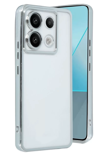 Xiaomi Redmi Note 13 Pro 4G Kılıf Lensli Silikon - Gümüş