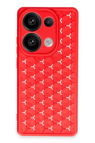 Xiaomi Redmi Note 13 Pro 4G Kılıf Petek Silikon Kapak - Kırmızı