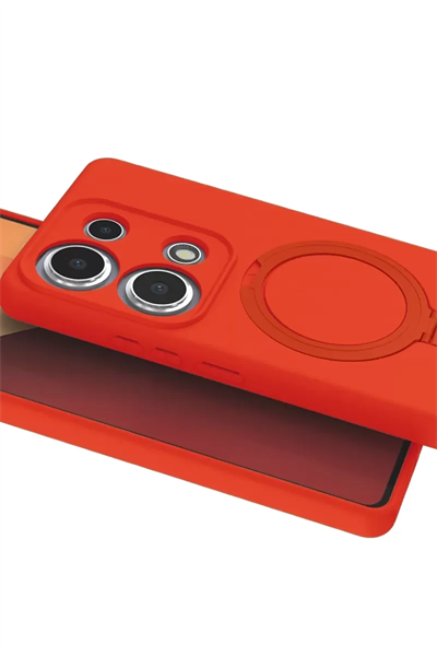 Xiaomi Redmi Note 13 Pro 4G Regal Magsafe Standlı Kapak - Turuncu