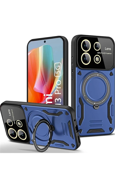 Xiaomi Redmi Note 13 Pro 5G Kılıf Joy Lens Standlı Kapak - Lacivert