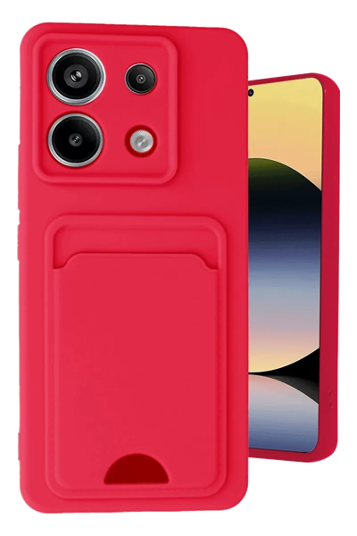 Xiaomi Redmi Note 13 Pro 5G Kılıf Kelvin Kartvizitli Silikon - Kırmızı