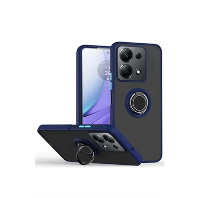 Xiaomi Redmi Note 13 Pro 5G Kılıf Montreal Yüzüklü Silikon Kapak - Lacivert