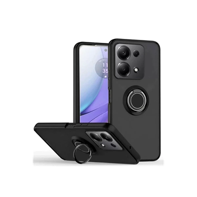 Xiaomi Redmi Note 13 Pro 5G Kılıf Montreal Yüzüklü Silikon Kapak - Siyah