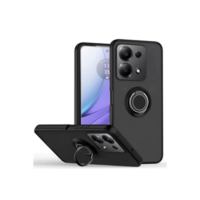 Xiaomi Redmi Note 13 Pro 5G Kılıf Montreal Yüzüklü Silikon Kapak - Siyah
