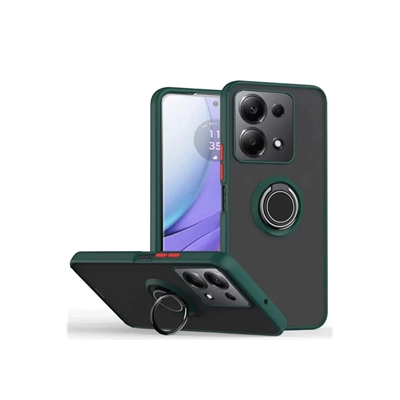 Xiaomi Redmi Note 13 Pro 5G Kılıf Montreal Yüzüklü Silikon Kapak - Yeşil
