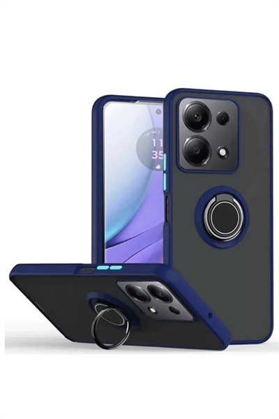 Xiaomi Redmi Note 13 Pro 5G Kılıf Montreal Yüzüklü Silikon Kapak - Lacivert