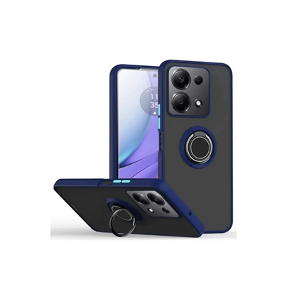Xiaomi Redmi Note 13 Pro 5G Kılıf Montreal Yüzüklü Silikon Kapak - Lacivert