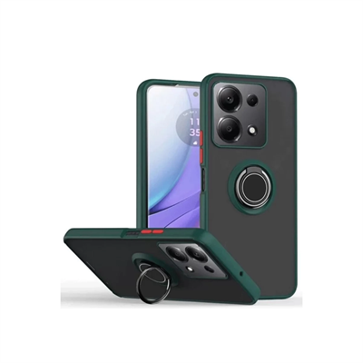 Xiaomi Redmi Note 13 Pro 5G Kılıf Montreal Yüzüklü Silikon Kapak - Yeşil