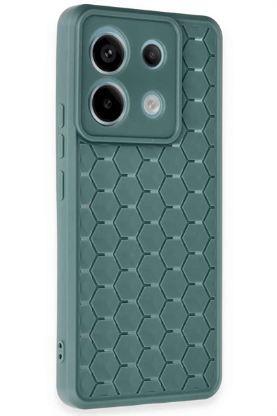 Xiaomi Redmi Note 13 Pro 5G Kılıf Petek Silikon Kapak - Koyu Yeşil