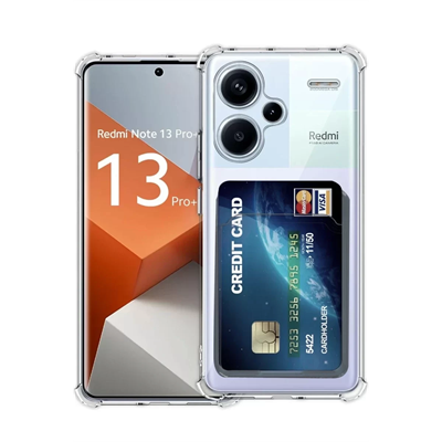 Xiaomi Redmi Note 13 Pro Plus Kılıf Kart Şeffaf Silikon - Şeffaf