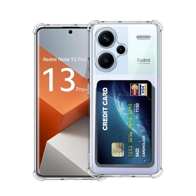 Xiaomi Redmi Note 13 Pro Plus Kılıf Kart Şeffaf Silikon - Şeffaf