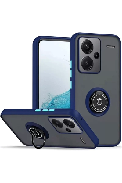 Xiaomi Redmi Note 13 Pro Plus Kılıf Montreal Yüzüklü Silikon Kapak - Lacivert