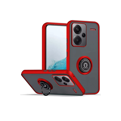 Xiaomi Redmi Note 13 Pro Plus Kılıf Montreal Yüzüklü Silikon Kapak - Kırmızı