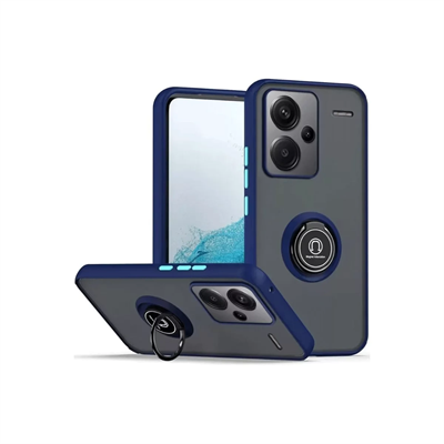 Xiaomi Redmi Note 13 Pro Plus Kılıf Montreal Yüzüklü Silikon Kapak - Lacivert