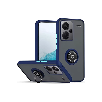 Xiaomi Redmi Note 13 Pro Plus Kılıf Montreal Yüzüklü Silikon Kapak - Lacivert