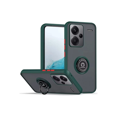 Xiaomi Redmi Note 13 Pro Plus Kılıf Montreal Yüzüklü Silikon Kapak - Yeşil