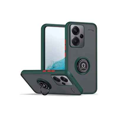 Xiaomi Redmi Note 13 Pro Plus Kılıf Montreal Yüzüklü Silikon Kapak - Yeşil