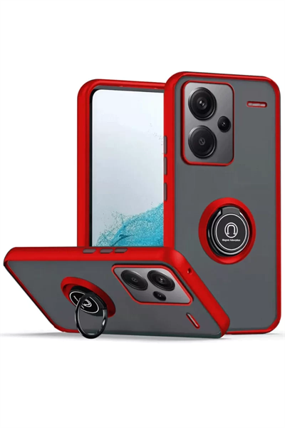 Xiaomi Redmi Note 13 Pro Plus Kılıf Montreal Yüzüklü Silikon Kapak - Kırmızı