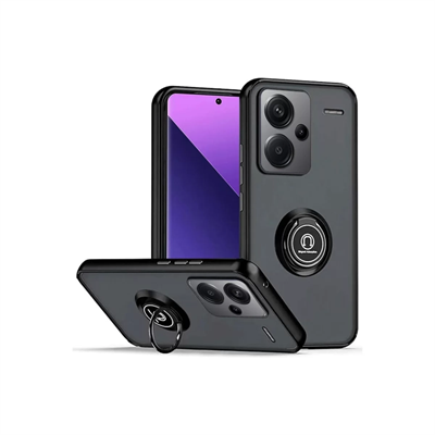 Xiaomi Redmi Note 13 Pro Plus Kılıf Montreal Yüzüklü Silikon Kapak - Siyah