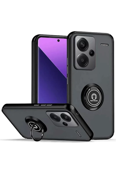 Xiaomi Redmi Note 13 Pro Plus Kılıf Montreal Yüzüklü Silikon Kapak - Siyah
