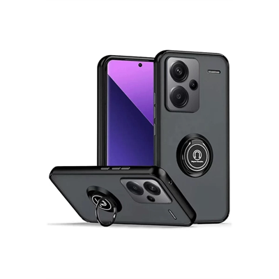 Xiaomi Redmi Note 13 Pro Plus Kılıf Montreal Yüzüklü Silikon Kapak - Siyah