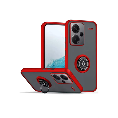 Xiaomi Redmi Note 13 Pro Plus Kılıf Montreal Yüzüklü Silikon Kapak - Kırmızı