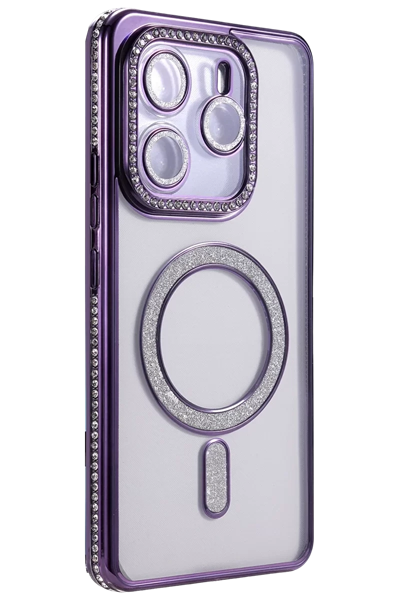 Xiaomi Redmi Note 14 4G Joke Simli Magneticsafe Kılıf - Derin Mor