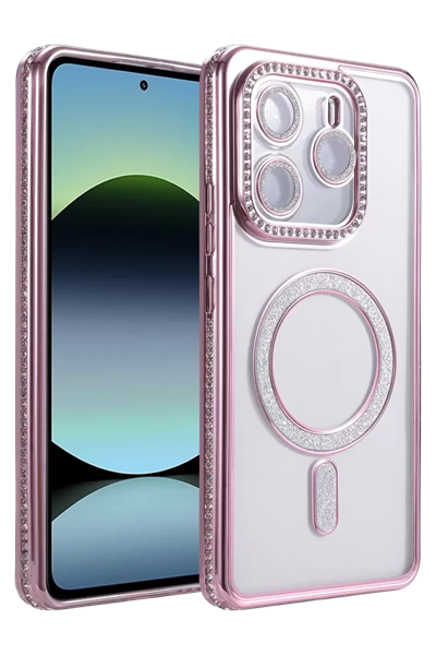 Xiaomi Redmi Note 14 4G Joke Simli Magneticsafe Kılıf - Pembe