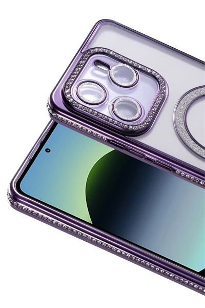 Xiaomi Redmi Note 14 4G Joke Simli Magneticsafe Kılıf - Derin Mor