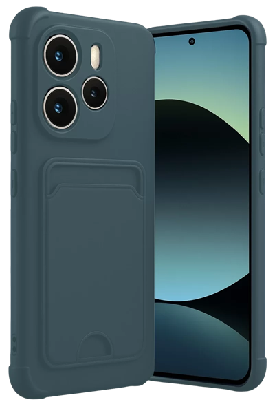 Xiaomi Redmi Note 14 4G Kelvin Kartvizitli Silikon - Koyu Yeşil