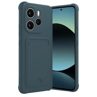 Xiaomi Redmi Note 14 4G Kelvin Kartvizitli Silikon - Koyu Yeşil