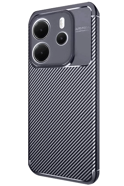 Xiaomi Redmi Note 14 4G Kılıf Auto Focus Karbon Kapak - Lacivert