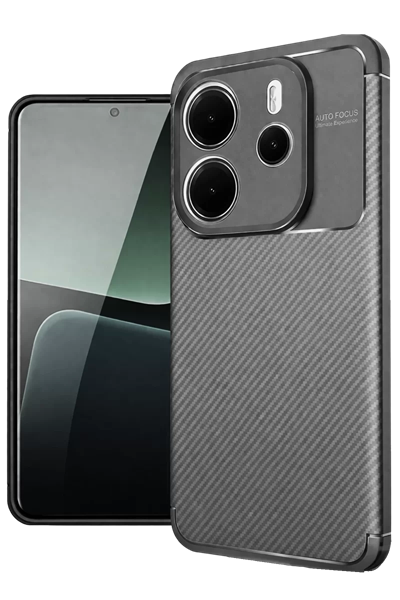 Xiaomi Redmi Note 14 4G Kılıf Auto Focus Karbon Kapak - Gri