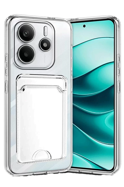 Xiaomi Redmi Note 14 4G Kılıf Kart Şeffaf Silikon - Şeffaf