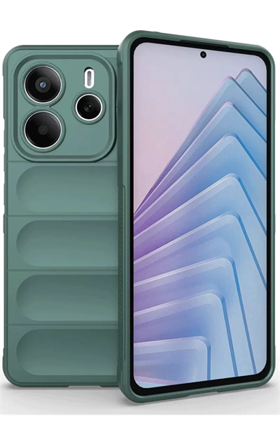 Xiaomi Redmi Note 14 4G Kılıf Optimum Silikon - Koyu Yeşil