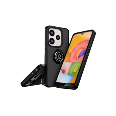 Xiaomi Redmi Note 14 4G Montreal Yüzüklü Silikon Kapak - Siyah