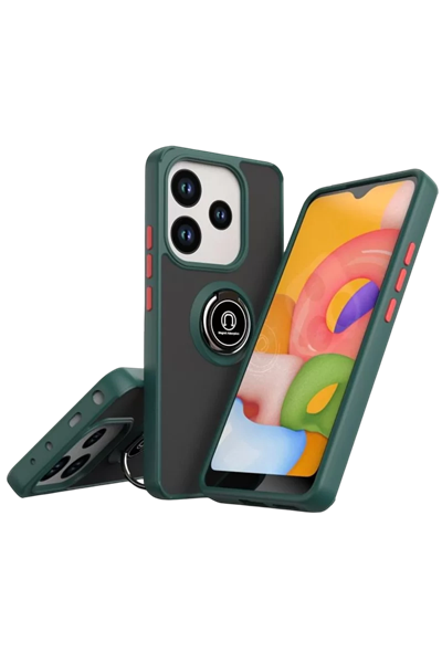 Xiaomi Redmi Note 14 4G Montreal Yüzüklü Silikon Kapak - Yeşil