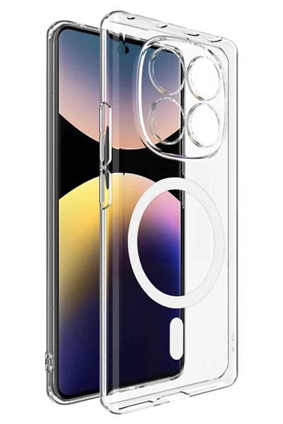 Xiaomi Redmi Note 14 Pro 4G Combo Sert Şeffaf Magsafe Kapak - Şeffaf