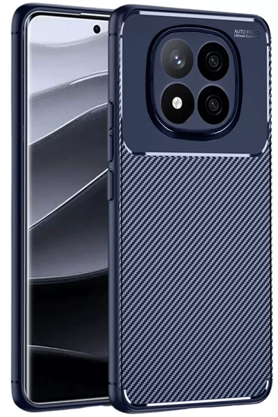 Xiaomi Redmi Note 14 Pro 4G Kılıf Auto Focus Karbon Kapak - Lacivert