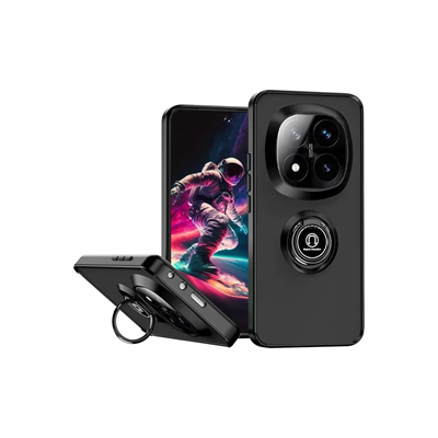 Xiaomi Redmi Note 14 Pro 4G Kılıf Montreal Yüzüklü Silikon Kapak - Siyah