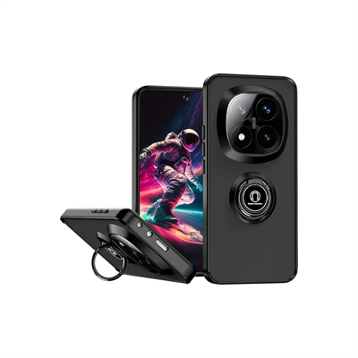 Xiaomi Redmi Note 14 Pro 4G Kılıf Montreal Yüzüklü Silikon Kapak - Siyah