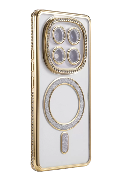 Xiaomi Redmi Note 14 Pro 5G Joke Simli Magneticsafe Kılıf - Gold