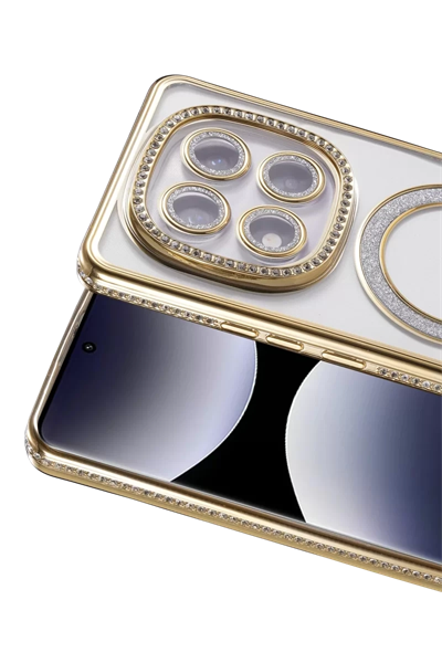 Xiaomi Redmi Note 14 Pro 5G Joke Simli Magneticsafe Kılıf - Gold